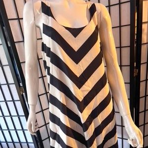 Hive & Honey Chevron Striped Silk Racer Back Dress